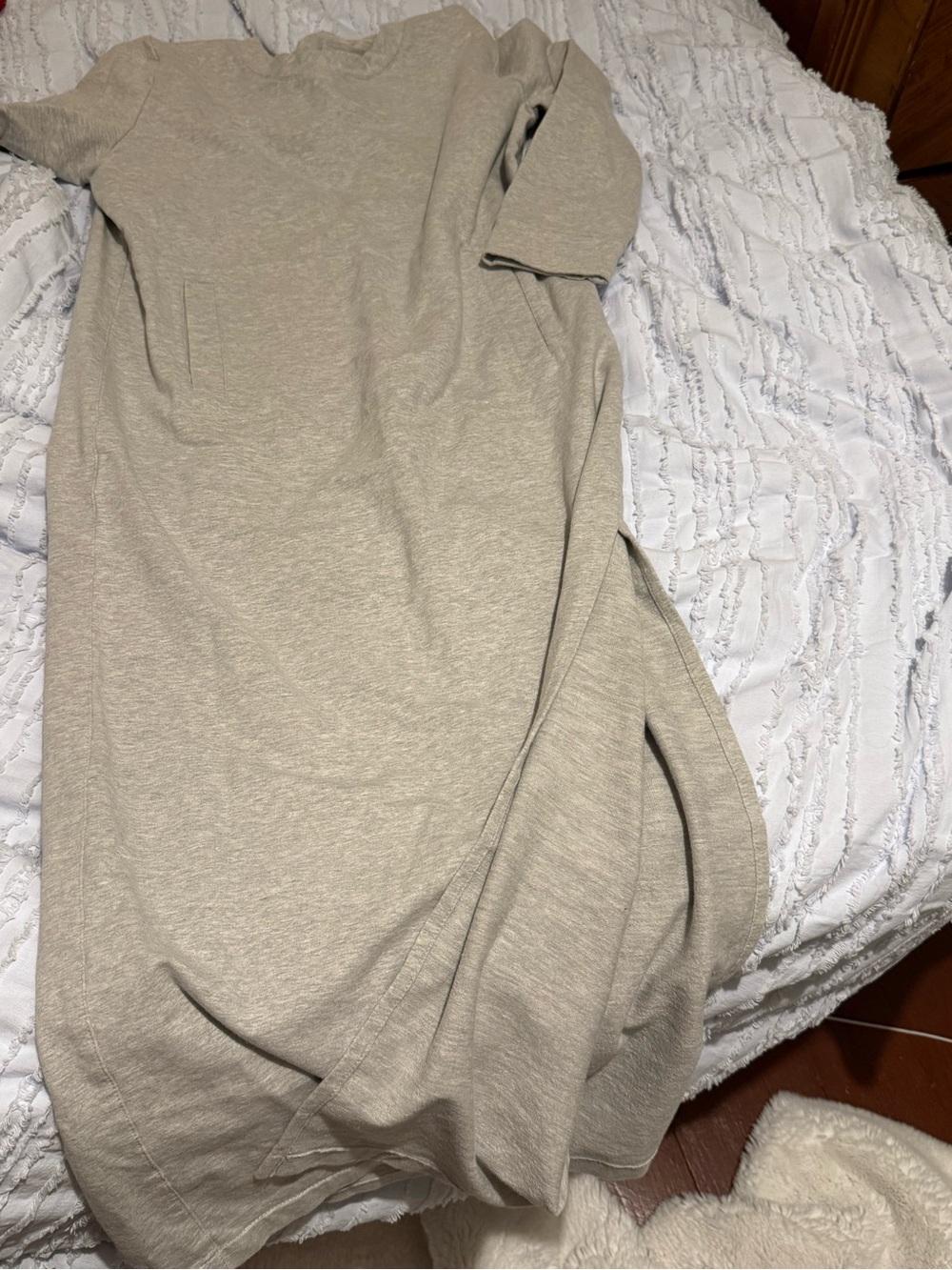 Norma Kamali Gray Knit Dress with Side Slit